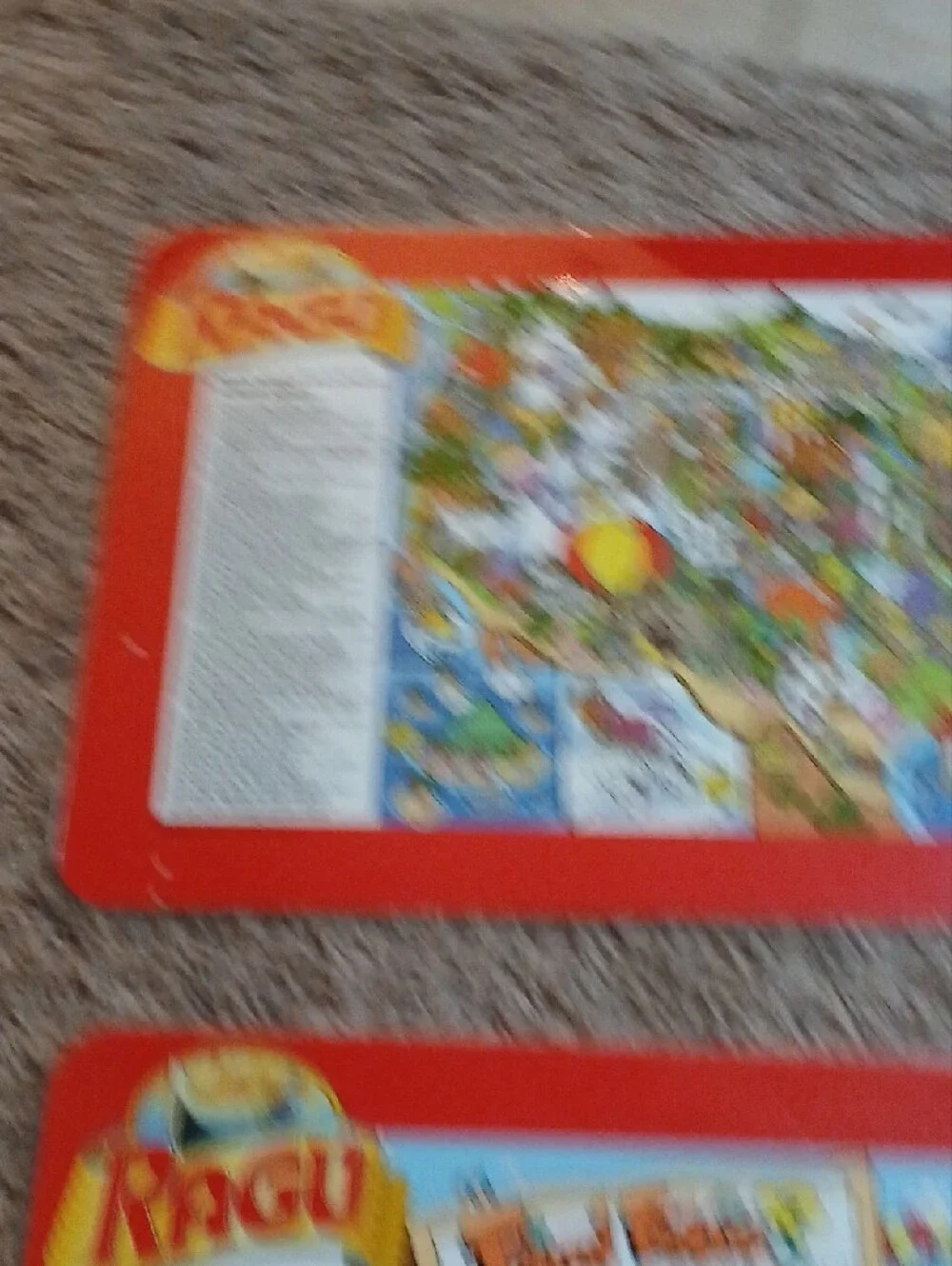 Kids' Find Eddie Puzzle Playmat - Red Set Of 2 Placemats